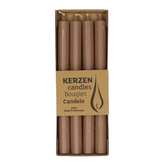 4A Rustieke Tafelkaars | Kleur: Bruin | Diameter 2.2 centimeter | Lengte 25 centimeter | Kerst Decoratie | Per 4 kaarsen