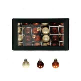 4A Kerstballen | Kleur: Gemengde Kleuren | Glimmende en Matte Ballen | Diameter 25 millimeter | Per 24 kerstballen