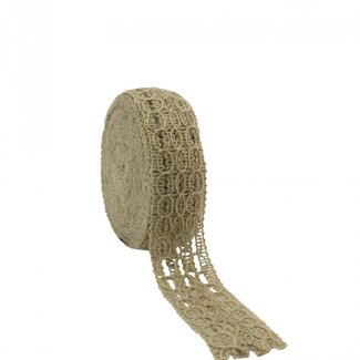 4A Jute Lint | Kleur: Lichtbruin | Breedte 30 millimeter | Lengte 5 meter | Per rol