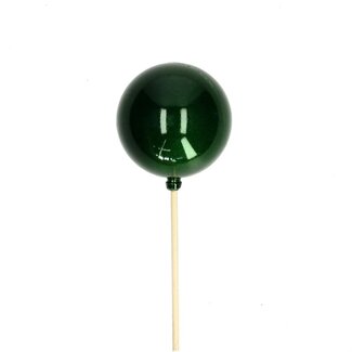 4A Pearl Kerstbal Bijsteker | Kleur: Groen | Kerst Decoratie | Diameter kerstbal 6 centimeter | Lengte bijsteker ± 50 centimeter | Per 25 bijstekers