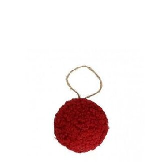 4A Teddy Kerstbal | Kleur: Bordeauxrood | Diameter 7 centimeter | Kerst Decoratie | Per 4 kerstballen