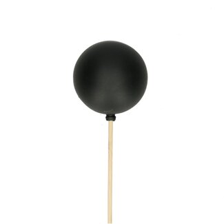 4A Matte Kerstbal Bijsteker | Kleur: Zwart | Kerst Decoratie | Lengte bijsteker ± 50 centimeter | Diameter kerstbal 6 centimeter | Per 25 bijstekers