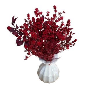 MyFlowers Bouquet Red Dried Flowers "Mini" | including vase | Length ± 15 centimetre | Per bouquet