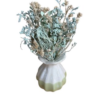 MyFlowers Boeket Turquoise Droogbloemen "Mini" | Kleur: Turquoise | inclusief vaas | Lengte ± 15 centimeter | Per boeket