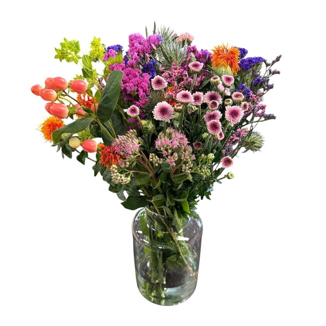 Gemengd Boeket verse bloemen Elena | Lengte ± 60 centimeter | Met verschillende kleurrijke bloemen | Per boeket
