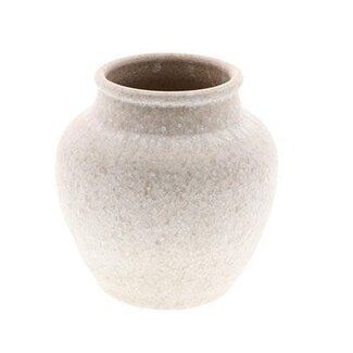 HBXD Vaas “Ficon” | Kleur: Beige | Woondecoratie | Hoogte 23 centimeter | Diameter 23 centimeter | Per 2 vazen