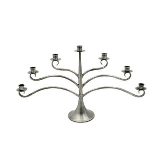 HBXD Kandelaar voor 7 Kaarsen “Life” | Kleur: Zilver | Woondecoratie | Lengte 67 centimeter | Breedte 13 centimeter | Hoogte 37.5 centimeter | Per 2 kandelaars