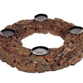 HBXD Candle Wreath for 4 candles “Juniper” | Colour: Brown | Home Décor | Height 11 centimetres | Diameter 50 centimetres | Per 2 candle holders
