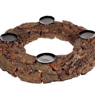 HBXD Kandelaar Krans voor 4 kaarsen “Juniper” | Kleur: Bruin | Woondecoratie | Hoogte 11 centimeter | Diameter 50 centimeter | Per 2 kandelaars