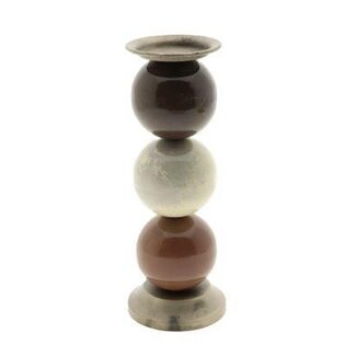 HBXD Kandelaar “Marba” | Kleur: Gemengde Kleuren | Woondecoratie | Hoogte 31 centimeter | Diameter 13 centimeter | Per kandelaar