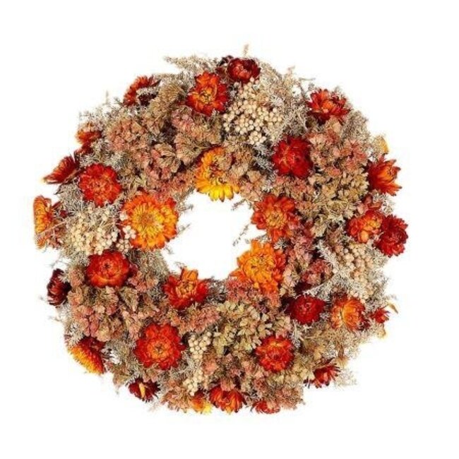 Krans “Orange County” | Kleur: Oranje | Kerstdecoratie | Diameter 30 centimeter | Per krans