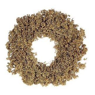 HBXD Krans “Exotica” | Kleur: Goud | Kerstdecoratie | Diameter 30 centimeter | Per krans