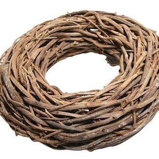 HBXD Krans “Flat Rattan” | Kleur: Bruin | Kerstdecoratie | Diameter 65 centimeter | Per krans