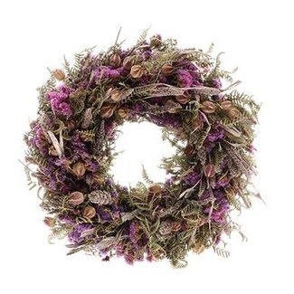 HBXD Krans “Aride” | Kleur: Roze | Kerstdecoratie | Hoogte 9 centimeter | Diameter 40 centimeter | Per krans