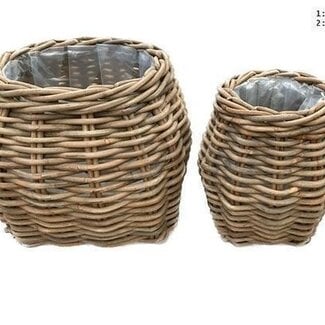 HBXD Manden set van 2 “Kuboo Belly” | Kleur: Bruin | Woondecoratie | Hoogte 56 centimeter | Per set