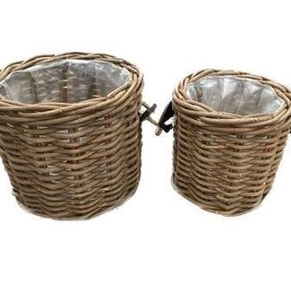 HBXD Manden set van 2 “Kuboo Taplok” | Kleur: Bruin | Woondecoratie | Hoogte 55 centimeter | Per set