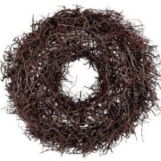 HBXD Krans “Bonsai Jumbo” | Kleur: Bruin | Kerstdecoratie | Hoogte 26 centimeter | Diameter 65 centimeter | Per krans