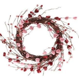 HBXD Krans “Valentine” | Kleur: Rood | Valentijn | Hoogte 10 centimeter | Diameter 45 centimeter | Per 2 kransen