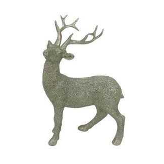 HBXD Hirsch „Norrin Standing“ | Farbe: Gold | Weihnachtsdekoration | Länge 12.5 Zentimeter | Breite 9.5 Zentimeter | Höhe 18 Zentimeter | Pro Hirsch