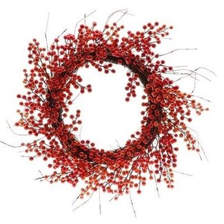 HBXD Krans “Berrie Adia” | Kleur: Oranje | Kerstdecoratie | Hoogte 7 centimeter | Diameter 60 centimeter | Per 2 kransen