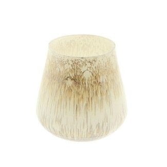HBXD Waxinelichthouder “Perla” | Kleur: Beige | Kerstdecoratie | Hoogte 16 centimeter | Diameter 16 centimeter | Per theelichthouder