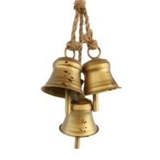 HBXD Belhanger | Kleur: Goud | Kerstdecoratie | Lengte 15 centimeter | Breedte 8 centimeter | Hoogte 40 centimeter | Per 2 hangers