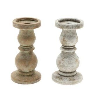HBXD Kandelaar “Ava” | Kleur: Wit | Woondecoratie | Hoogte 21.5 centimeter | Diameter 11 centimeter | Assortiment van 2 kandelaars | Per 2 sets