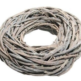 HBXD “Flat Rattan” Wreath | Colour: Light grey | Christmas decoration | Diameter 48 centimetres | Per 2 wreaths
