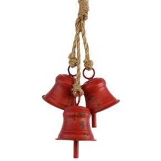 HBXD Bell hanger | Colour: Red | Christmas decoration | Length 15 centimetres | Width 8 centimetres | Height 40 centimetres | Per 2 hangers