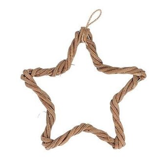 HBXD Star hanger “Twisted” | Colour: Brown | Christmas decoration | Length 25 centimetres | Width 25 centimetres | Height 2 centimetres | Per 10 hangers