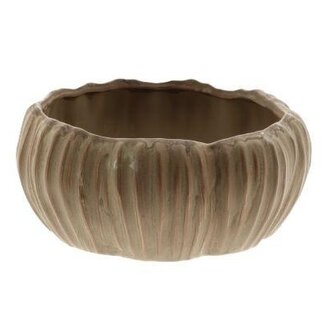 HBXD Bowl with “Chalise” Texture | Colour: Dark Brown | Home Décor | Height 9 centimetres | Diameter 19.5 centimetres | Pack of 2 bowls