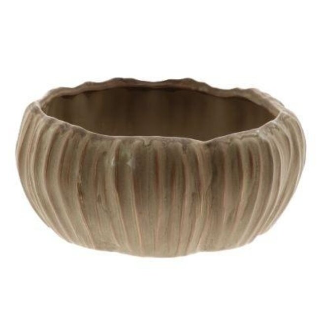Bowl with “Chalise” Texture | Colour: Dark Brown | Home Décor | Height 9 centimetres | Diameter 19.5 centimetres | Pack of 2 bowls