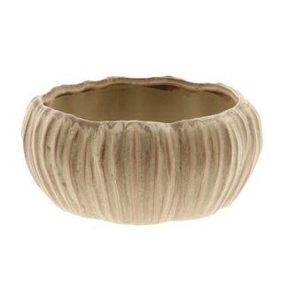 HBXD Bowl with Texture “Chalise” | Colour: Light Brown | Home Decor | Height 9 centimetres | Diameter 19.5 centimetres | Pack of 2 bowls