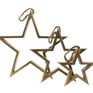 HBXD Sternanhänger “Orion” | Farbe: Hellbraun | Weihnachtsdekoration | Länge 71 Zentimeter | Breite 71 Zentimeter | Höhe 5,5 Zentimeter | Set mit 3 Anhängern | Pro Set