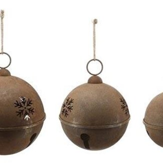 HBXD Christmas Bell Snowflake Hangers | Colour: Brown | Christmas decoration | Height 75.5 centimetres | Diameter 62.5 centimetres | Set of 3 hangers | Per set
