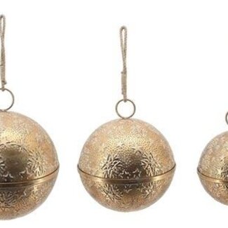 HBXD Set of 3 “Corvelle” Bell Hangers | Colour: Copper | Christmas decoration | Height 70 centimetres | Diameter 61 centimetres | Per set