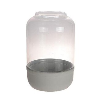 HBXD Terrarium “Terra” | Colour: Grey | Home decoration | Height 25 centimetres | Diameter 16 centimetres | Per terrarium