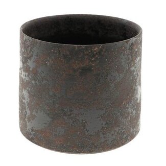 HBXD Decorative Flowerpot “Pronca” | Colour: Aubergine Brown | Home Decor | Height 25 centimetres | Diameter 30 centimetres | Pack of 2 flowerpots