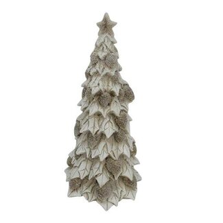 HBXD Christmas Tree Decoration “Pinecone Frost” | Colour: Natural White | Christmas decoration | Length 15 centimetres | Width 14 centimetres | Height 28 centimetres | Pack of 2 Christmas trees