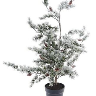 HBXD Decorative tree “Cedar” | Colour: Green White | Christmas decoration | Height 90 centimetres | Diameter 50 centimetres | Per tree