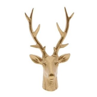 HBXD Deer head “Halvar” | Colour: Gold | Christmas decoration | Length 13.3 centimetres | Width 11 centimetres | Height 26 centimetres | Per 2 deer