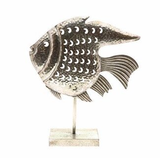 HBXD Tealight holder “Fish” | Colour: Silver | Length 44.5 centimetres | Width 12 centimetres | Height 51.5 centimetres | Per 2 tealight holders