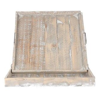 HBXD Tray set of 2 “Scaffold” | Colour: Light grey | Home decor | Length 59 centimetres | Width 59 centimetres | Height 5.5 centimetres | Per 2 sets