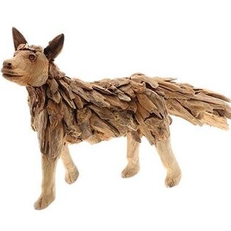 HBXD Teakwood Jackal "Serigala” | Colour: Brown | Home decor | Length 100 centimetres | Width 35 centimetres | Height 50 centimetres | Per jackal