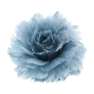 HBXD Feather Rose with Clip | Colour: Blue | Height 8 centimetres | Diameter 11 centimetres | Per 6 clips