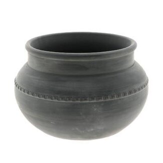 HBXD Dekorativer Blumentopf „Malvane“ | Farbe: Dunkelgrau | Wohndekoration | Höhe 23 Zentimeter | Durchmesser 38 Zentimeter | Pro Topf
