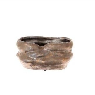 HBXD Decorative Flower Pot “Rock” | Colour: Bronze | Home Decoration | Length 25 centimetres | Width 16.5 centimetres | Height 13 centimetres | Per pot