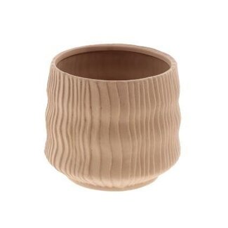 HBXD Decorative Flower Pot “Kari” | Colour: Light Brown | Home Décor | Height 18 centimetres | Diameter 21 centimetres | Per 2 flower pots