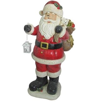 HBXD Santa Claus with Lantern | Colour: Red | Christmas decoration | Length 41 centimetres | Width 41 centimetres | Height 94 centimetres | Per Santa Claus