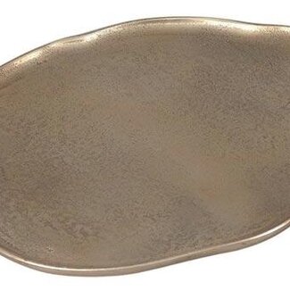 HBXD Teller “Organic” | Farbe: Champagner | Wohnaccessoires | Länge 34,5 Zentimeter | Breite 31 Zentimeter | Höhe 1,5 Zentimeter | Pro 2 Teller